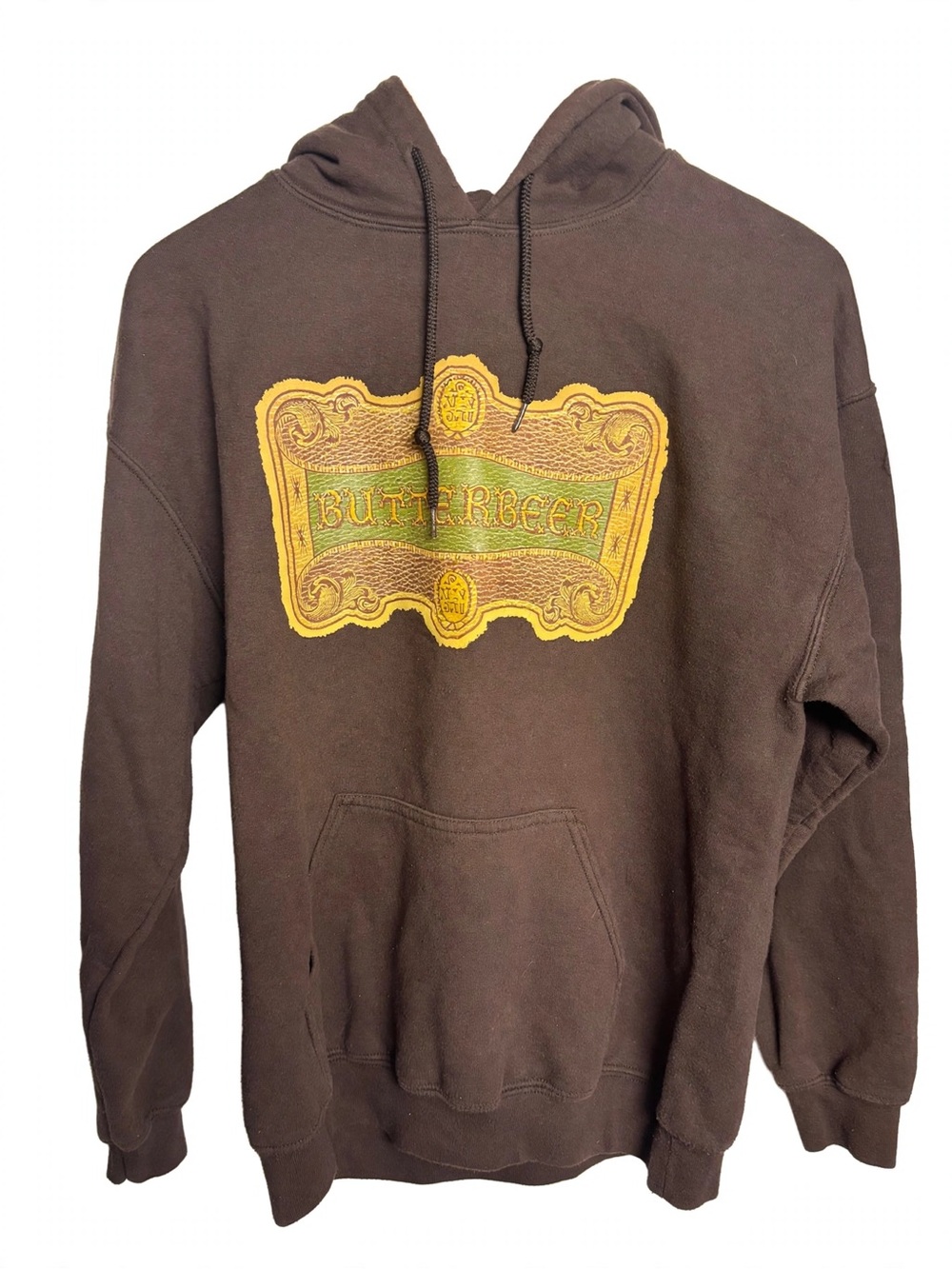 Harry Potter Butterbeer Brown Hoodie Size M Medium Graphic Wizarding World